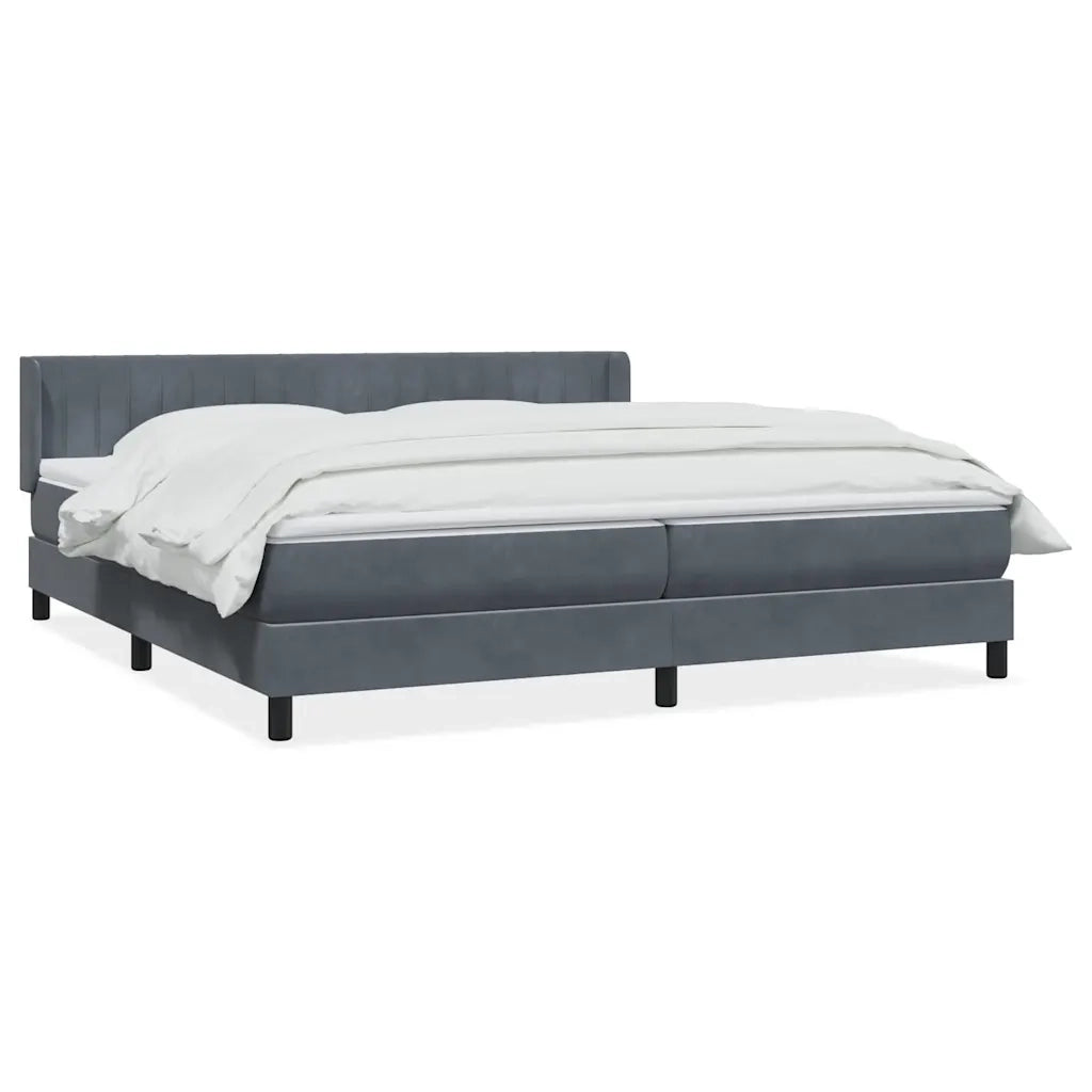 Giroletto a Molle con Materasso Grigio Scuro 180x220 cm Velluto 3318334