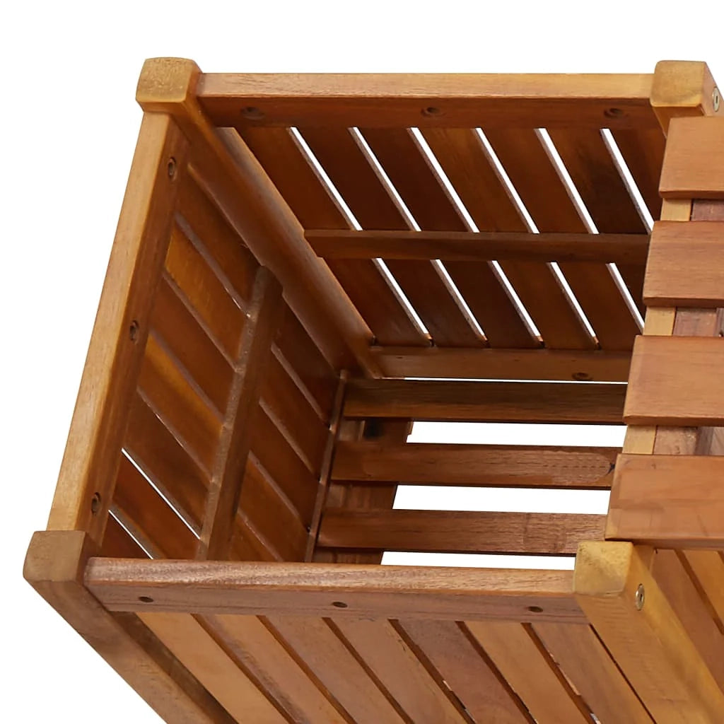 Panca da giardino mobili da esterno per patio terrazza con 2 fioriere 150x30x40 cm legno di acacia 02_0011341
