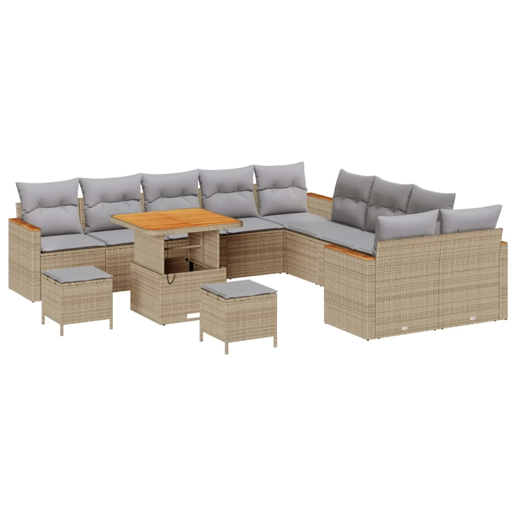 Set Divano da Giardino 13 pcs Beige polyrattan 3362972