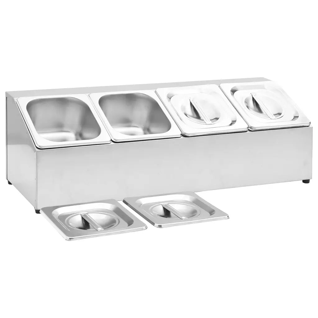 Supporto Gastronorm con 4 Contenitori GN 1/6 in Acciaio Inox 51221