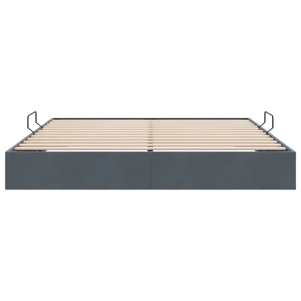 Letto con Contenitore Grigio Scuro 183 x 213 cm Velluto 3370141