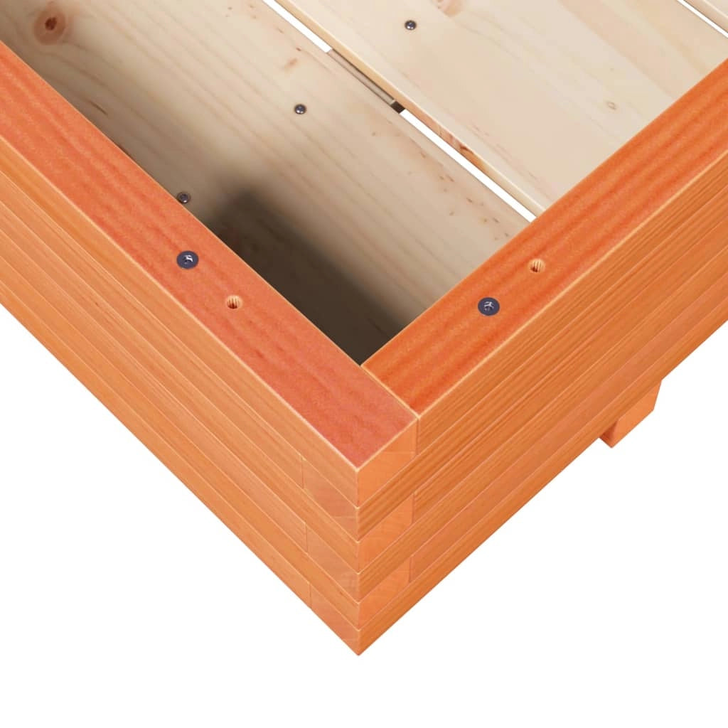 Fioriera rialzata per piante fiori patio giardino finitura a cera 110 x 110 x 26,5 cm legno di pino massiccio marrone 02_0038426