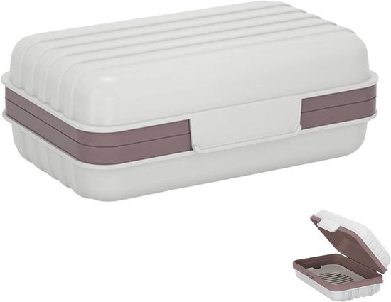 Scatola di sapone portatile con coperchio - Impermeabile e facile da pulire - 1 pezzo - Bianco