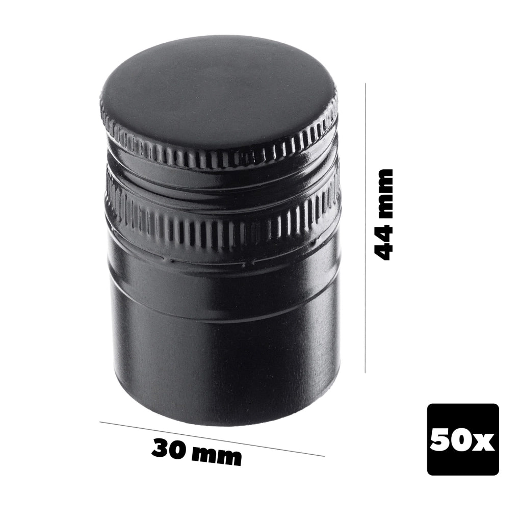 KADAX 50 tappi per bottiglia Fi 31.5 Tappi per bottiglia lunghi neri
