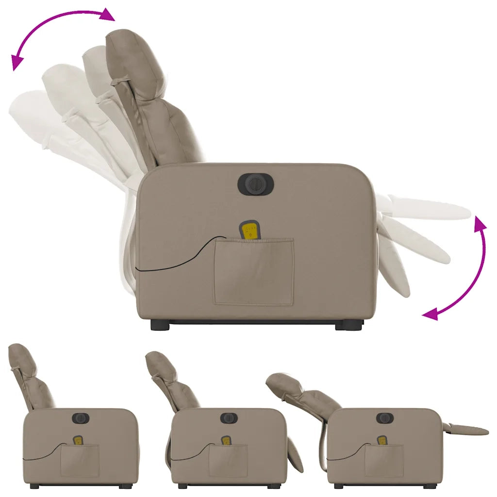 Poltrona Alzapersona Massaggio Elettrica Cappuccino Similpelle 3206776