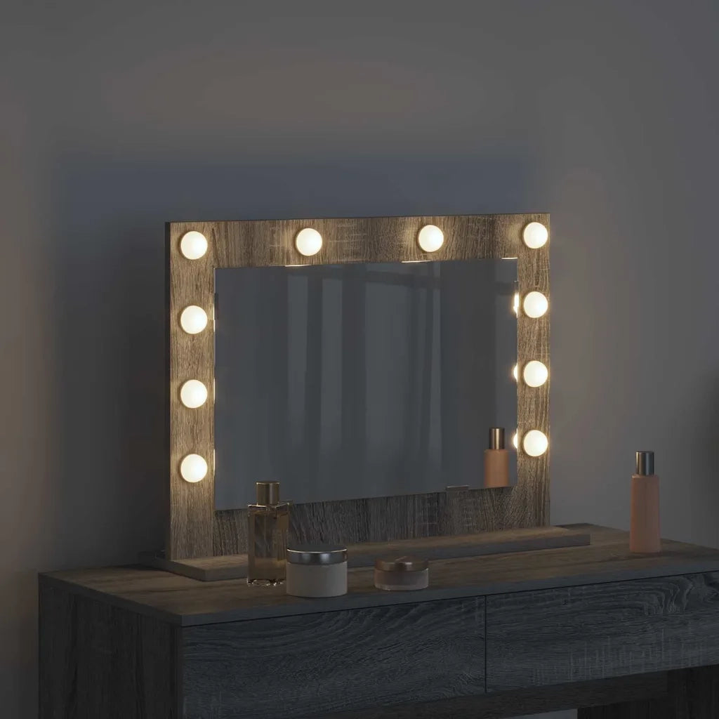 Specchio da Vanità Rettangolare Grigio Sonoma 60 x 45 x 18 cm 868314