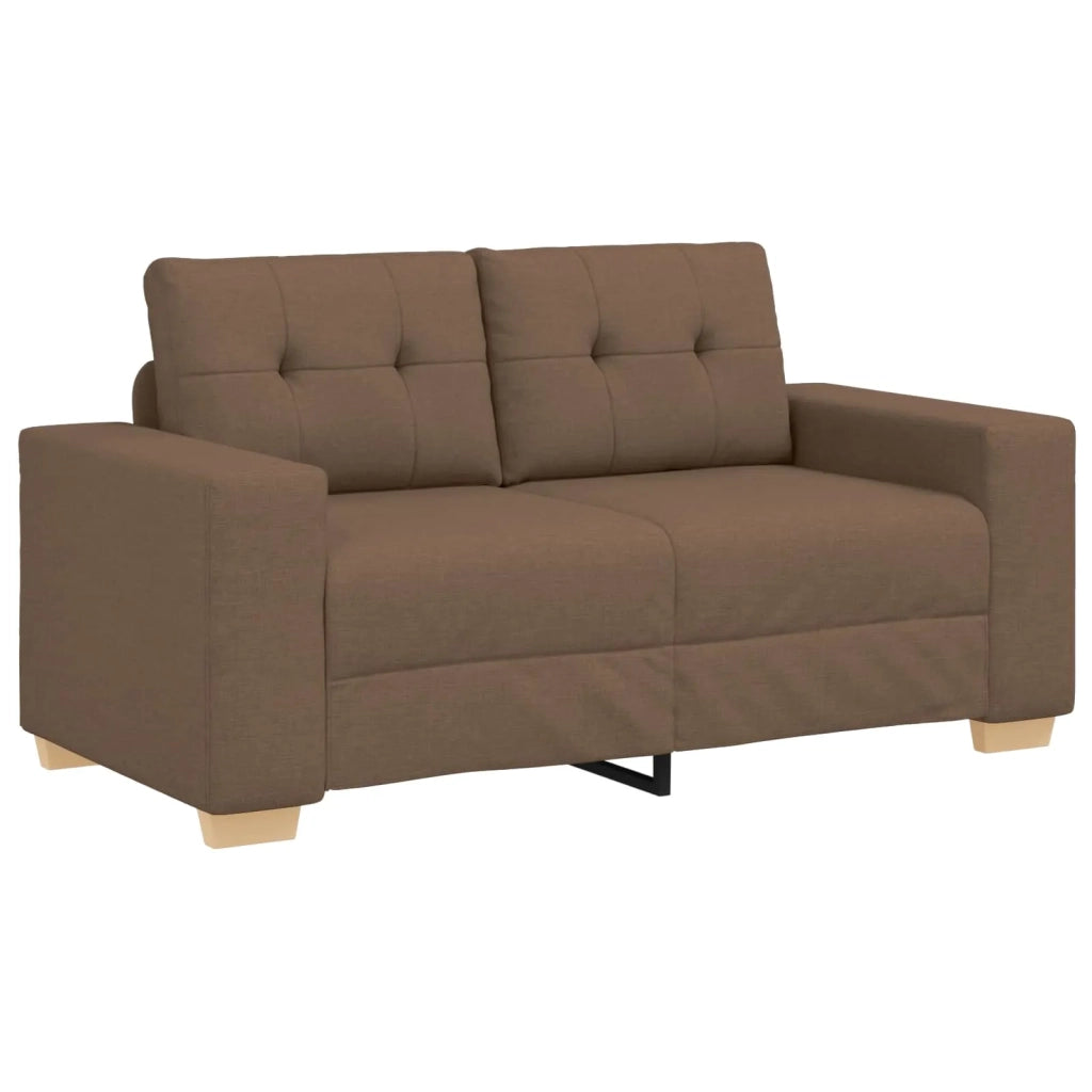 Divano 2 pcs Marrone Tessuto misto lino 3324714