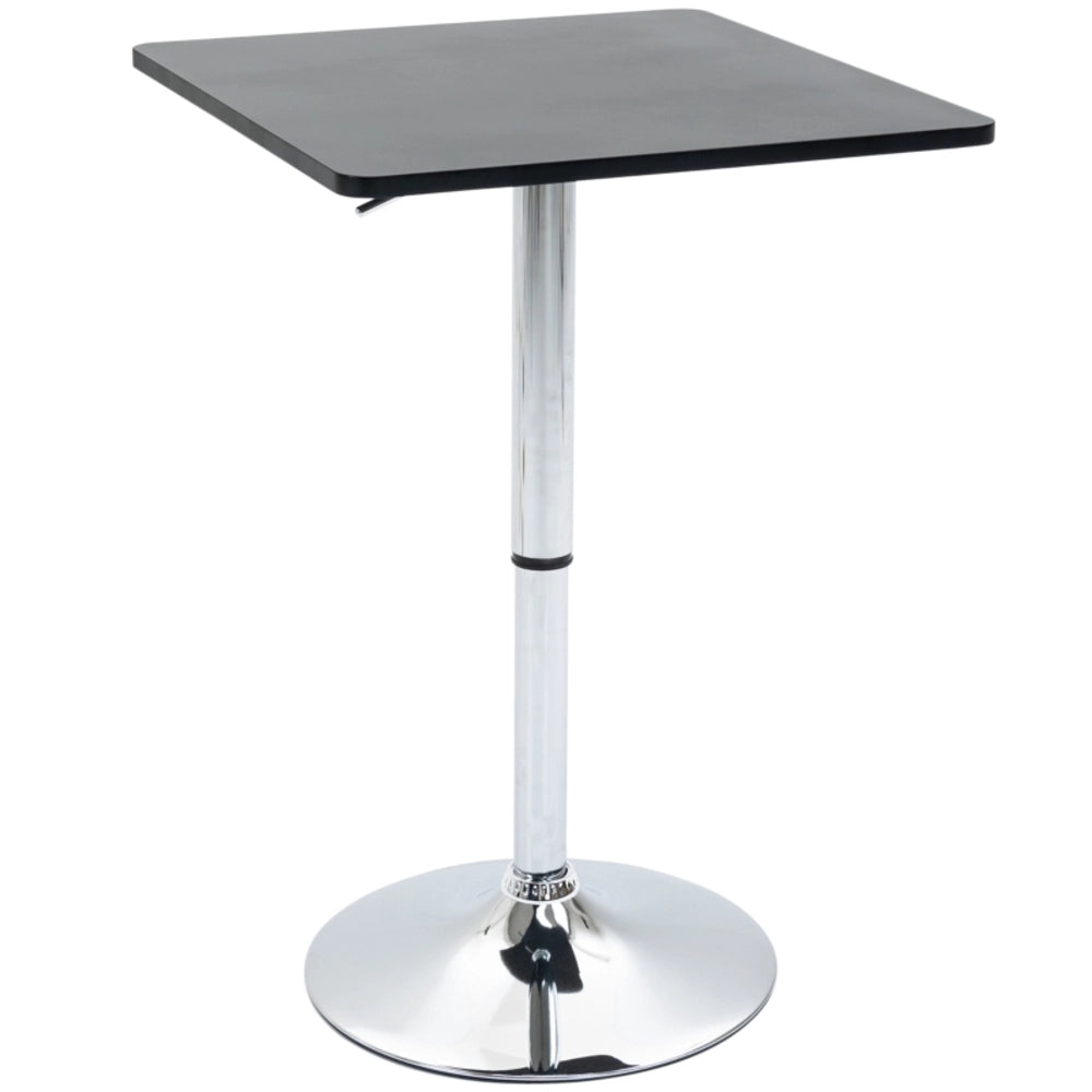 TAVOLO BAR Regolabile 60x60 cm Nero in Legno e Metallo