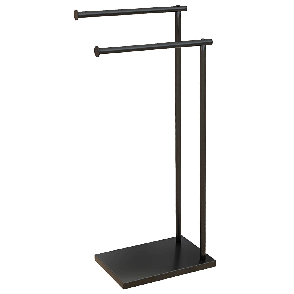 Portasciugamani con 2 barre in acciaio ¨C zephmum ¨C nero 35,5x20x78 cm