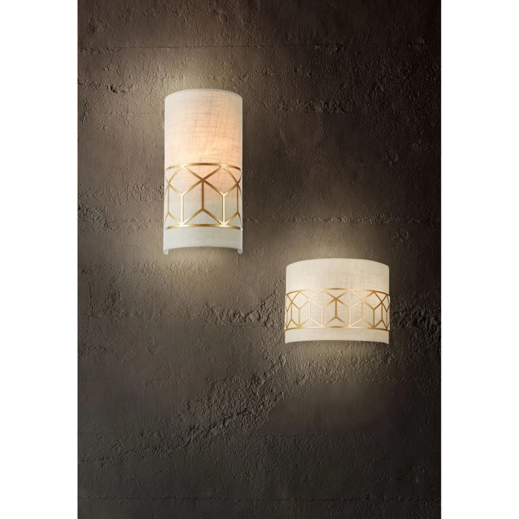 Maytoni applique contemporanea Messina 1 luce E14 oro metallo diffusore lino