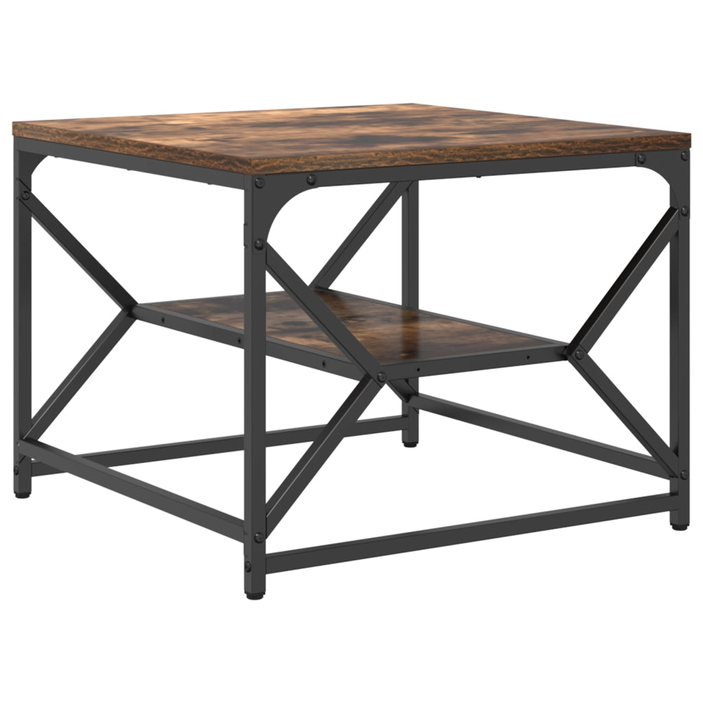 Tavolino da caffÃ¨ in legno ingegnerizzato con piano in rovere affumicato, 51x50x40 cm
