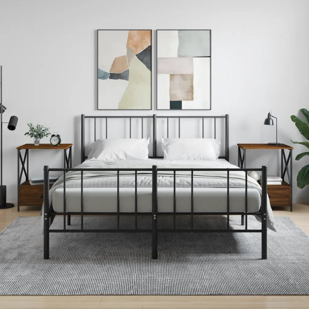Set di 2 Comodini | Armadio da Notte | Mobiletto da notte Rovere Marrone 50x41x65 cm in Legno Multistrato