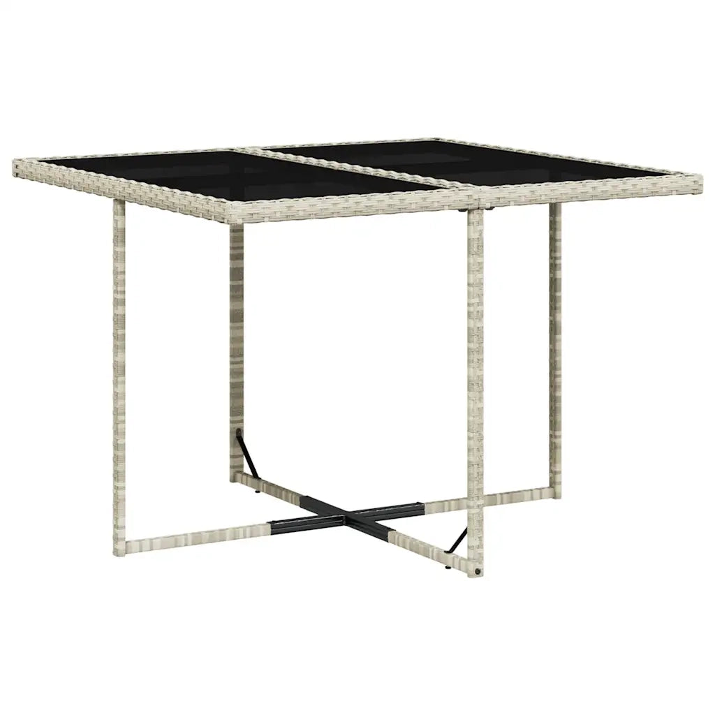 Set Pranzo da Giardino 9pz con Cuscini Grigio Chiaro Polyrattan 3211019