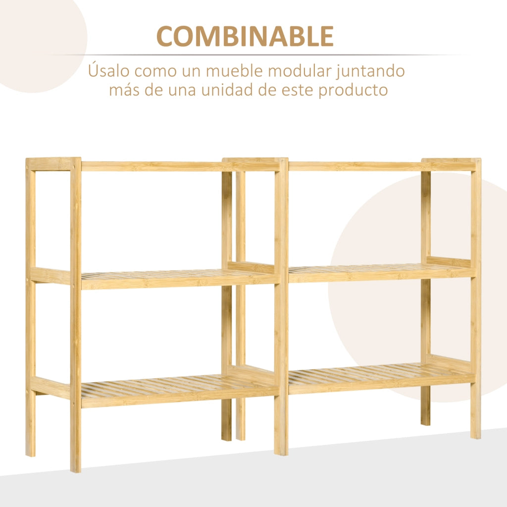Libreria in Bamb¨´ 3 Livelli ¨C Zephmum ¨C 62x33x80 cm Naturale
