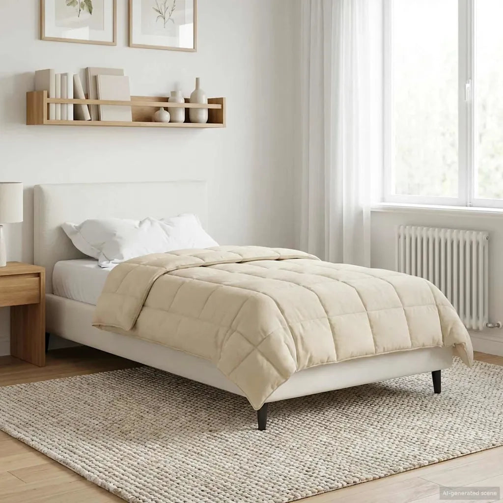 Duvet Estivo Crema 140 x 220 cm Microfibra e Fleece Teddy