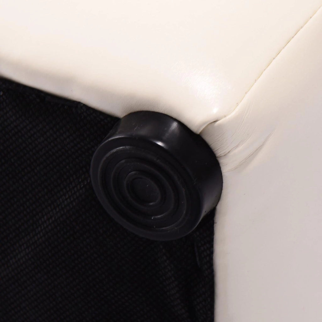 Pouf Cubo Poggiapiedi, Sgabello Quadrato Contenitore, Ottomana con Coperchio, con Vano Portaoggetti, Piedini Antiscivolo, Portata di 300 kg, 40 x 40 x 40 cm, Nero/Marrone/Bianco