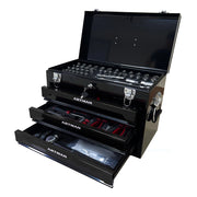Cassettiera con 3 cassetti e piano d'appoggio - per studio - in acciaio - 50×27×35 cm - nero