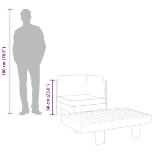 Set Divani Giardino 2 pz Cuscini Bianco Crema in Legno d'Acacia 310636