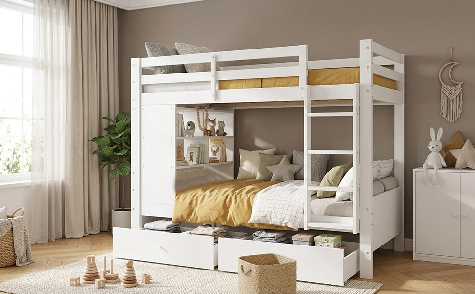 letto a castello legno bianco 90 x 200 cm