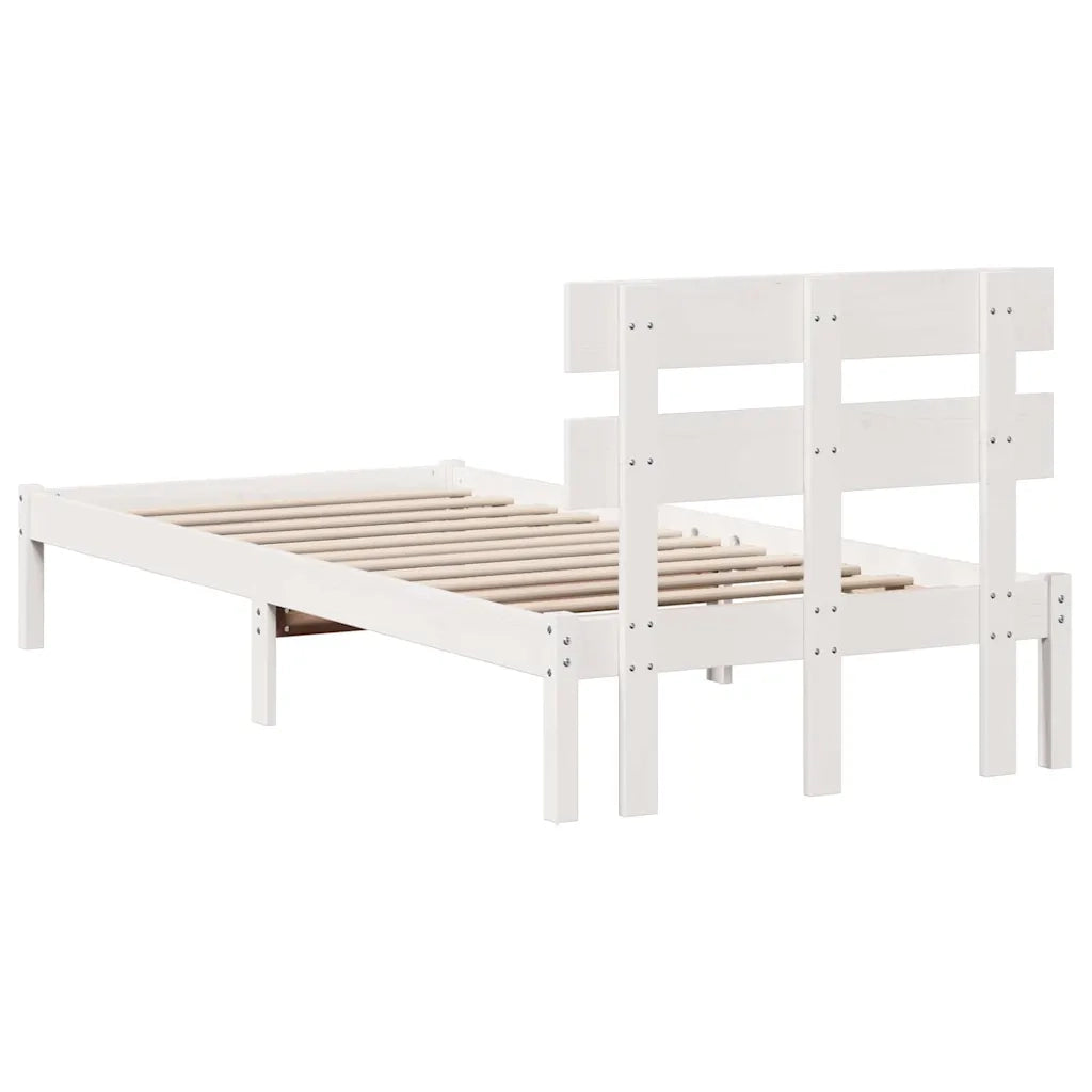 Struttura del letto Bianco 100 x 200 cm Legno massello di pino 872141