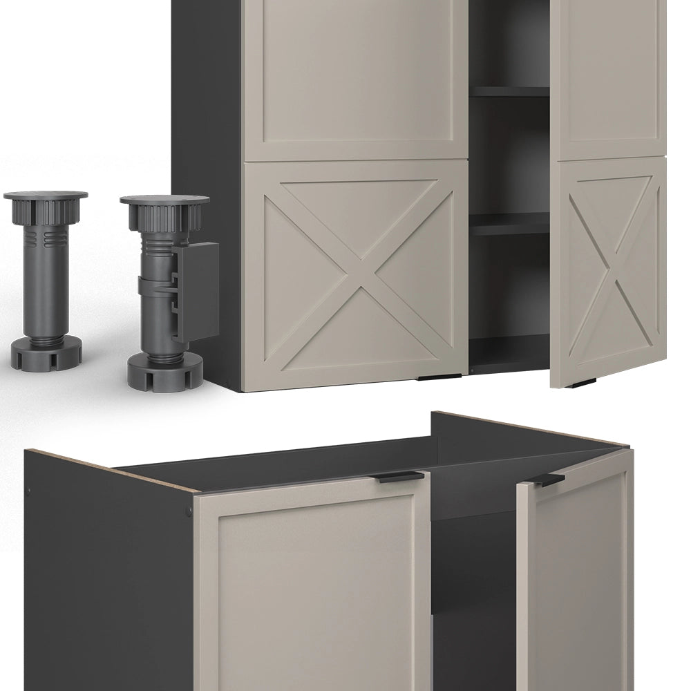 Cucina componibile Fame-Line GrigioBeige/Antracite 200 cm, PL Antracite Vicco