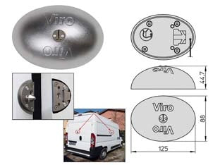 LUCCHETTO VAN LOCK PER CAMION E FURGONI IN ACCIAIO INOX 4222- - coppia con cifratura KA (4222.4222) - 1 confezione VIRO