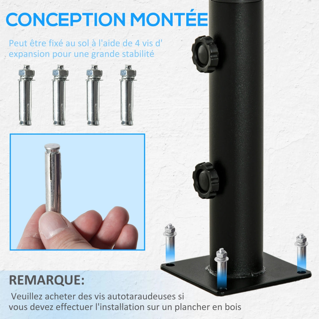 Piede Parasol Regolabile in Metallo ¨C zephmum ¨C Nero per ? 34, 38, 48 mm
