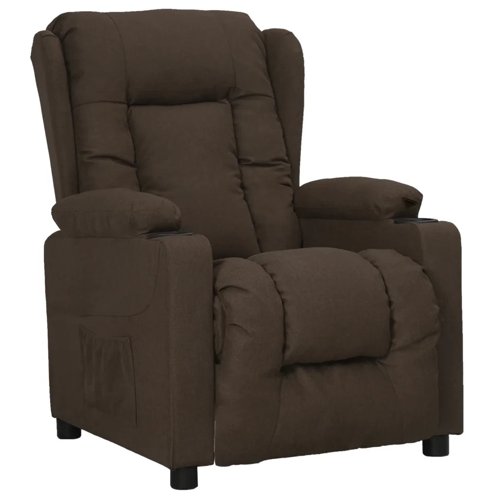 Poltrona Reclinabile Marrone Scuro in Tessuto cod mxl 23455