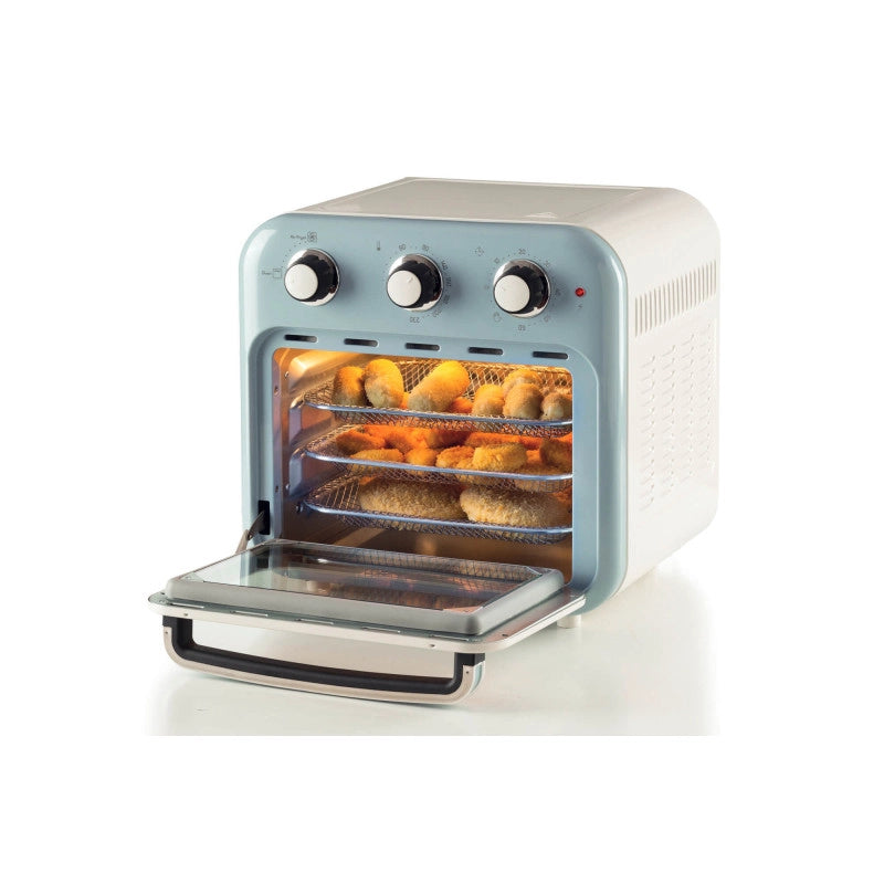 Friggitrice ad aria e forno Vintage 16L 1400W - Accessori inclusi - Celeste