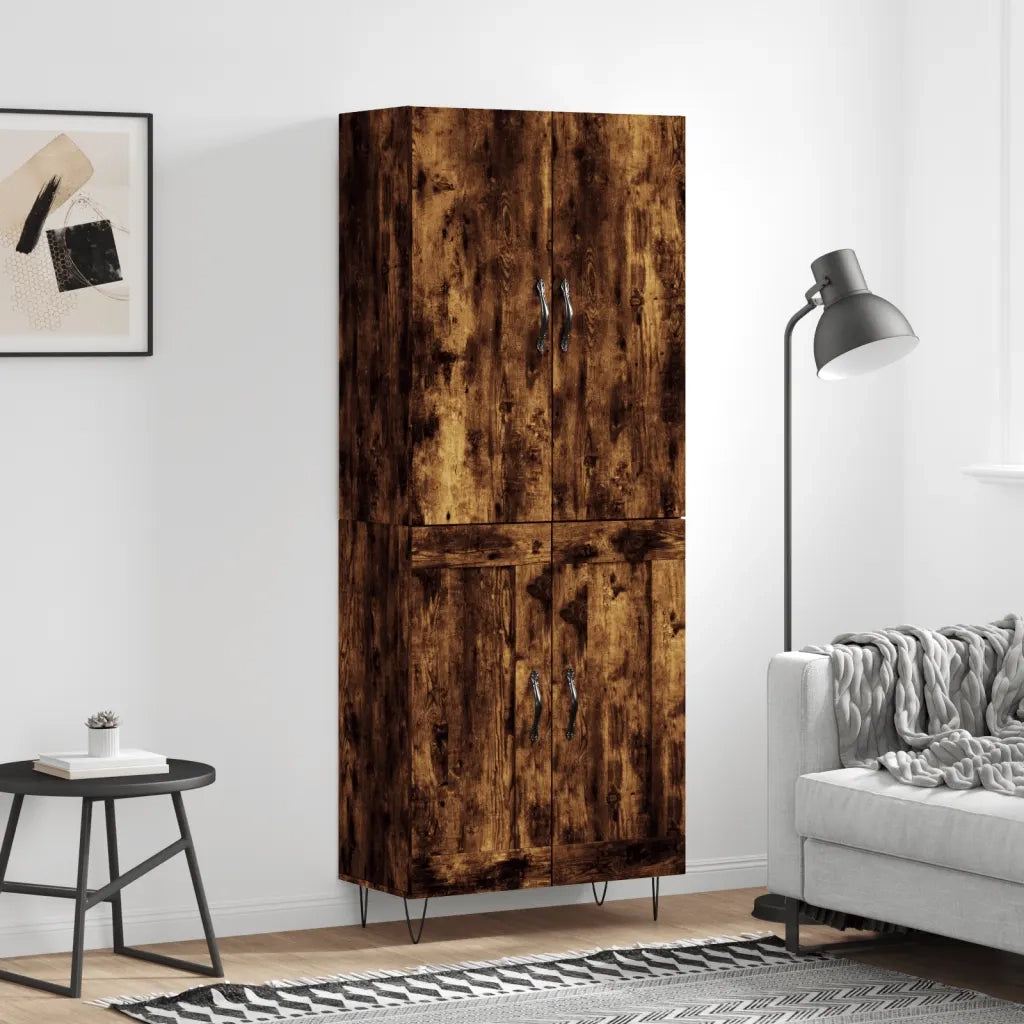 vidaXL Credenza Rovere Fumo  69,5x34x180 cm in Legno Multistrato