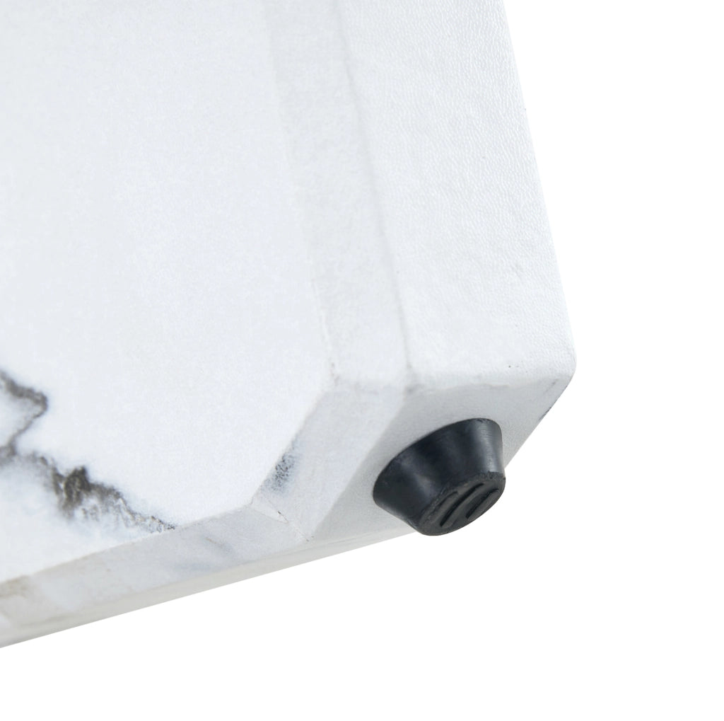 Tavolino da caffè rotondo ? 79 cm in MDF e vetro; bianco e trasparente