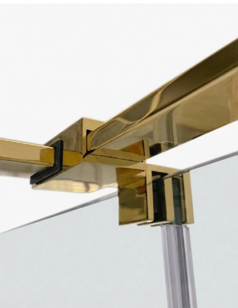 Box doccia CIRENE (KENNA) 1+1 con lato fisso laterale 120x90 cm Oro Barra Perpendicolare