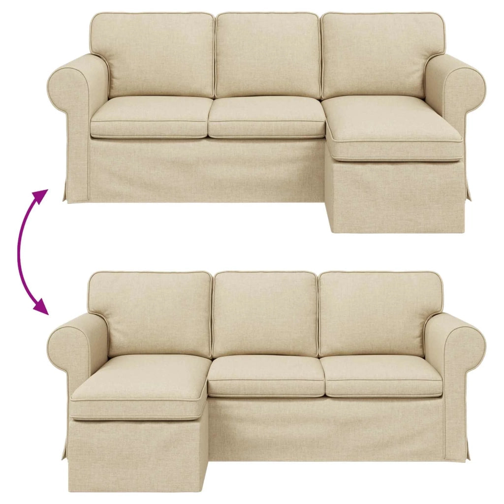 Divano Crema 195 x 138 x 80 cm Tessuto