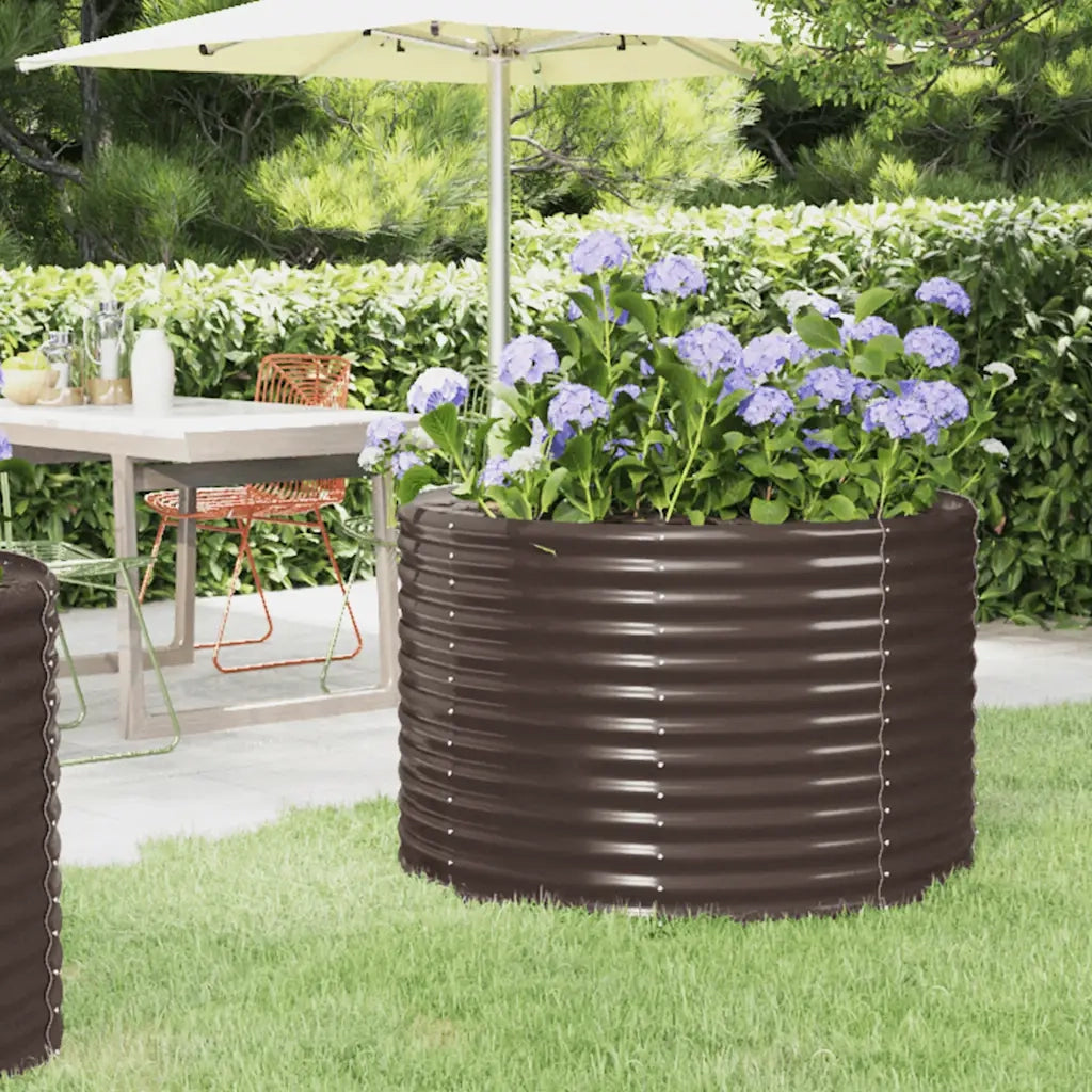 Vaso Giardino Acciaio Verniciato a Polvere 100x100x68cm Marrone cod mxl 66977