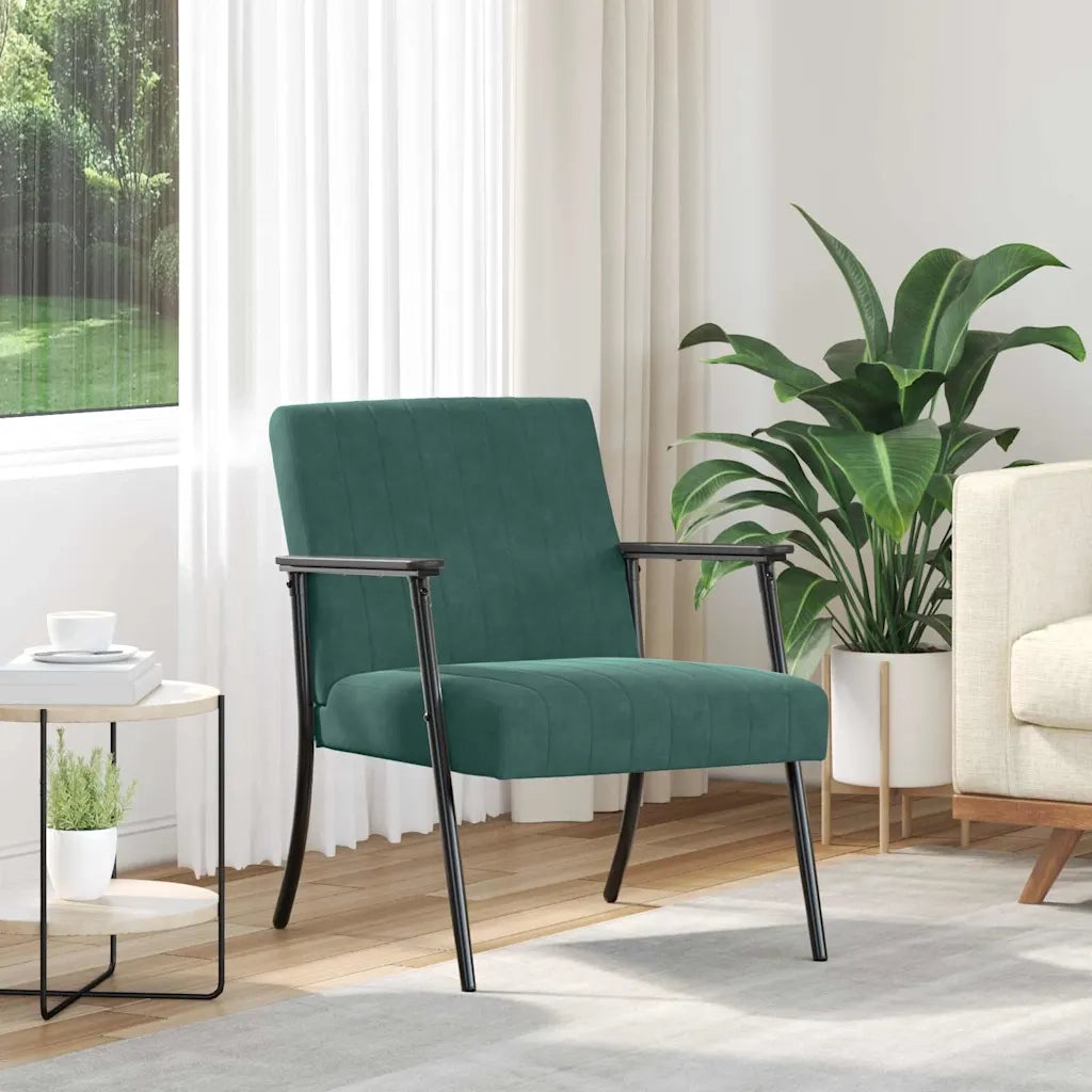 poltrona Verde Scuro 59 x 75 x 78 cm Velluto