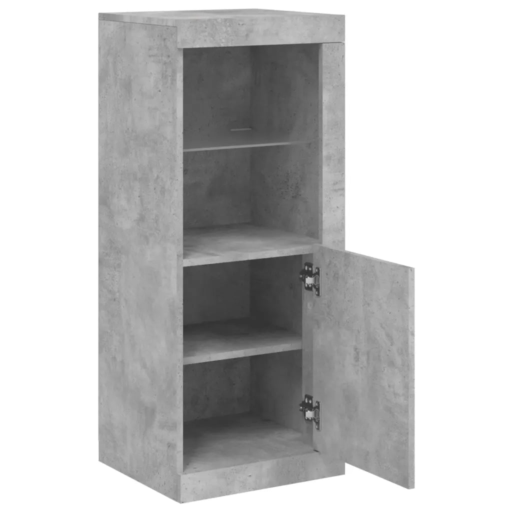 Credenza | Madia | Buffet da pranzo | Armadio da pranzo con Luci LED Grigio Cemento 41x37x100 cm