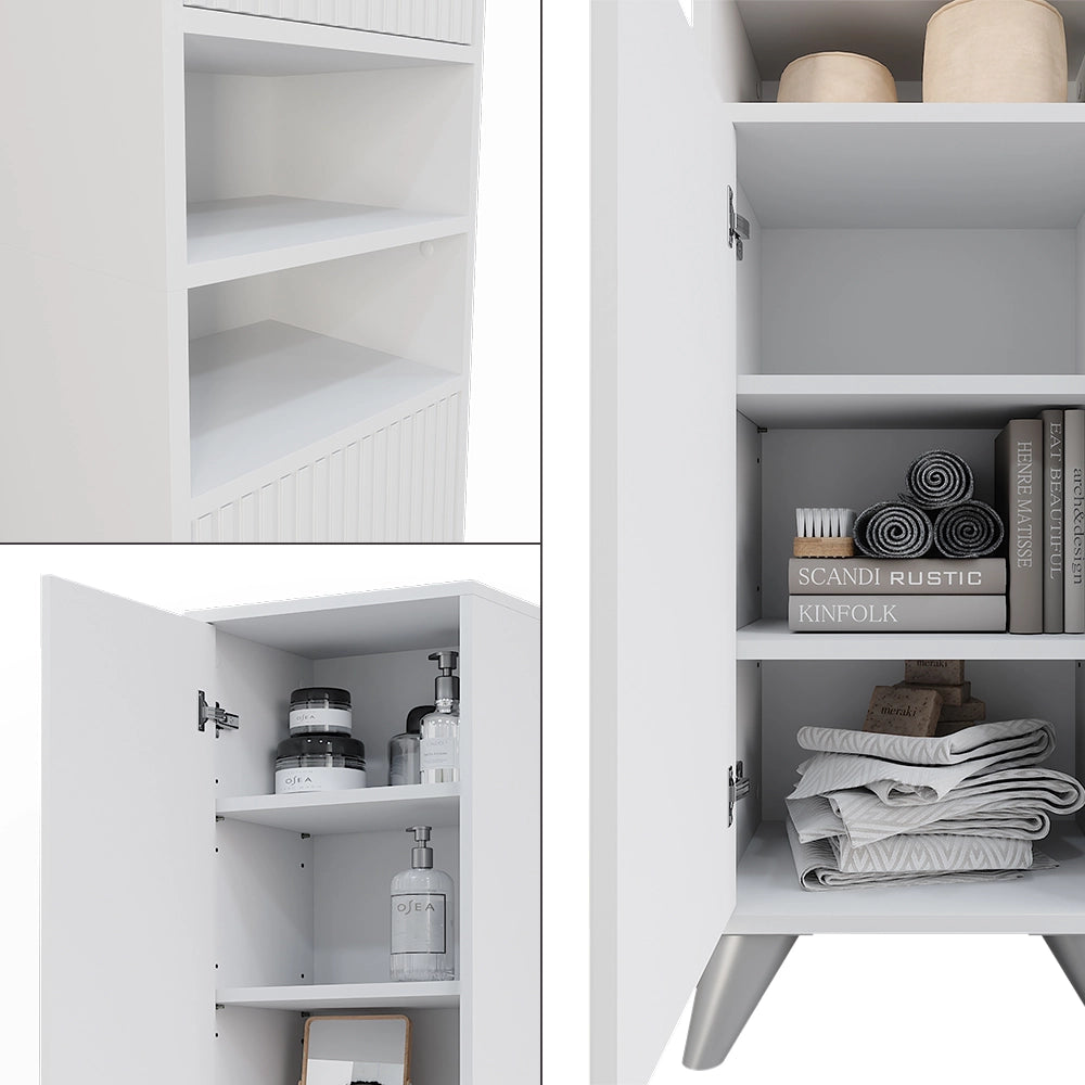 Vicco Armadio per il bagno Bianco 38 x 180 cm con 2 porte