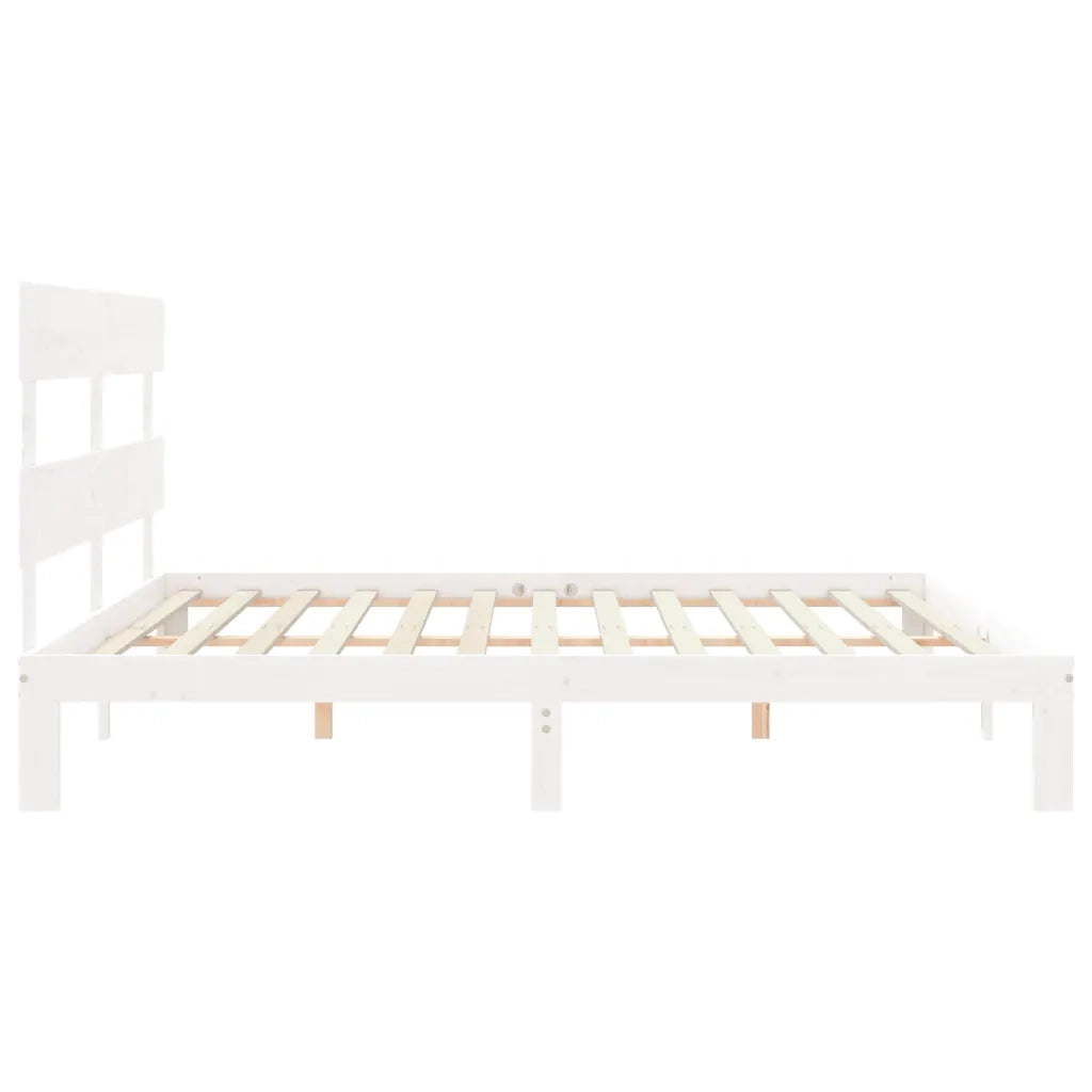Giroletto senza Materasso Bianco 200x200 cm Legno Massello Pino