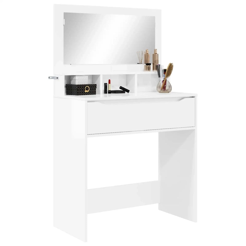 Tavoli da Trucco per Camera da Letto con cassetto Bianco Lucido 888981