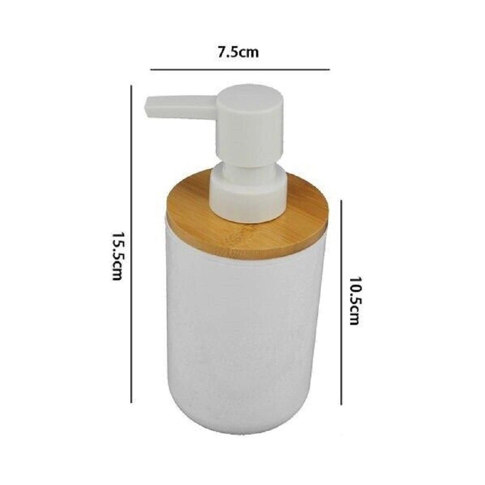 Trade Shop - Dispenser Porta Sapone Liquido Bianco Legno Per Ricambio Accessori Bagno 69477 -