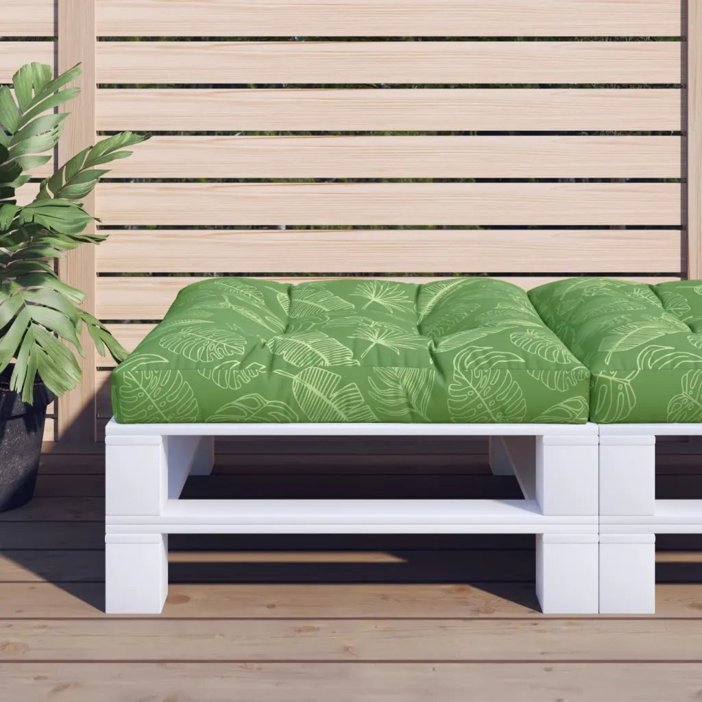 Cuscino per pallet | Cuscini per sedie con Motivo a Foglie 80x80x12 cm in Tessuto