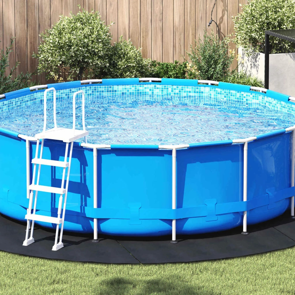 Telo per Fondo Piscina Nero Ø 396 cm Tessuto Non Tessuto 42009115