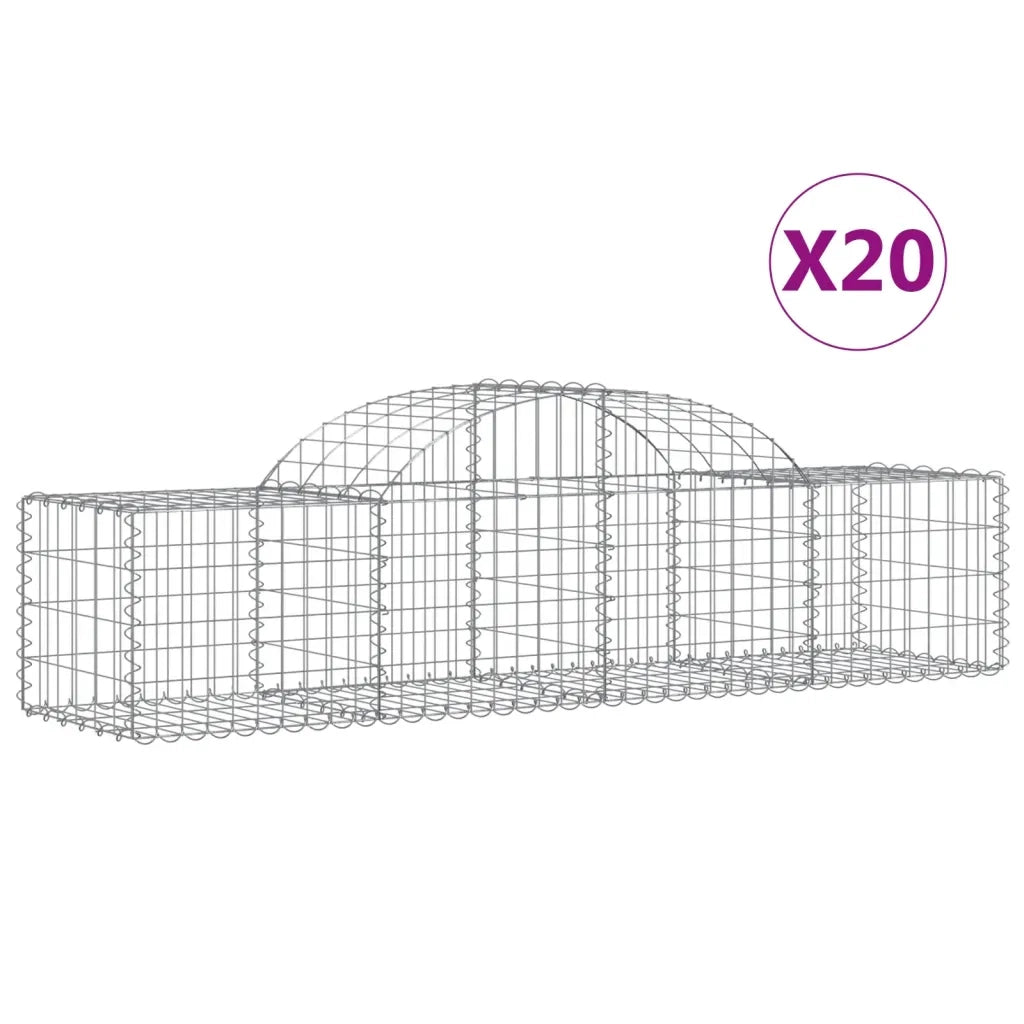 Cesti Gabbioni ad Arco 20 pz 200x50x40/60 cm Ferro Zincato 3146272