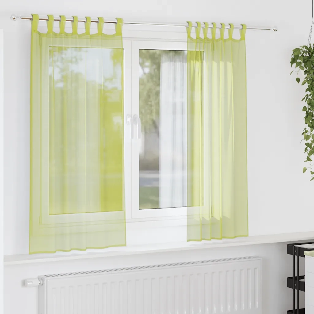 Tende in Voile con Linguetta 2 pz Verde Mela 4102252