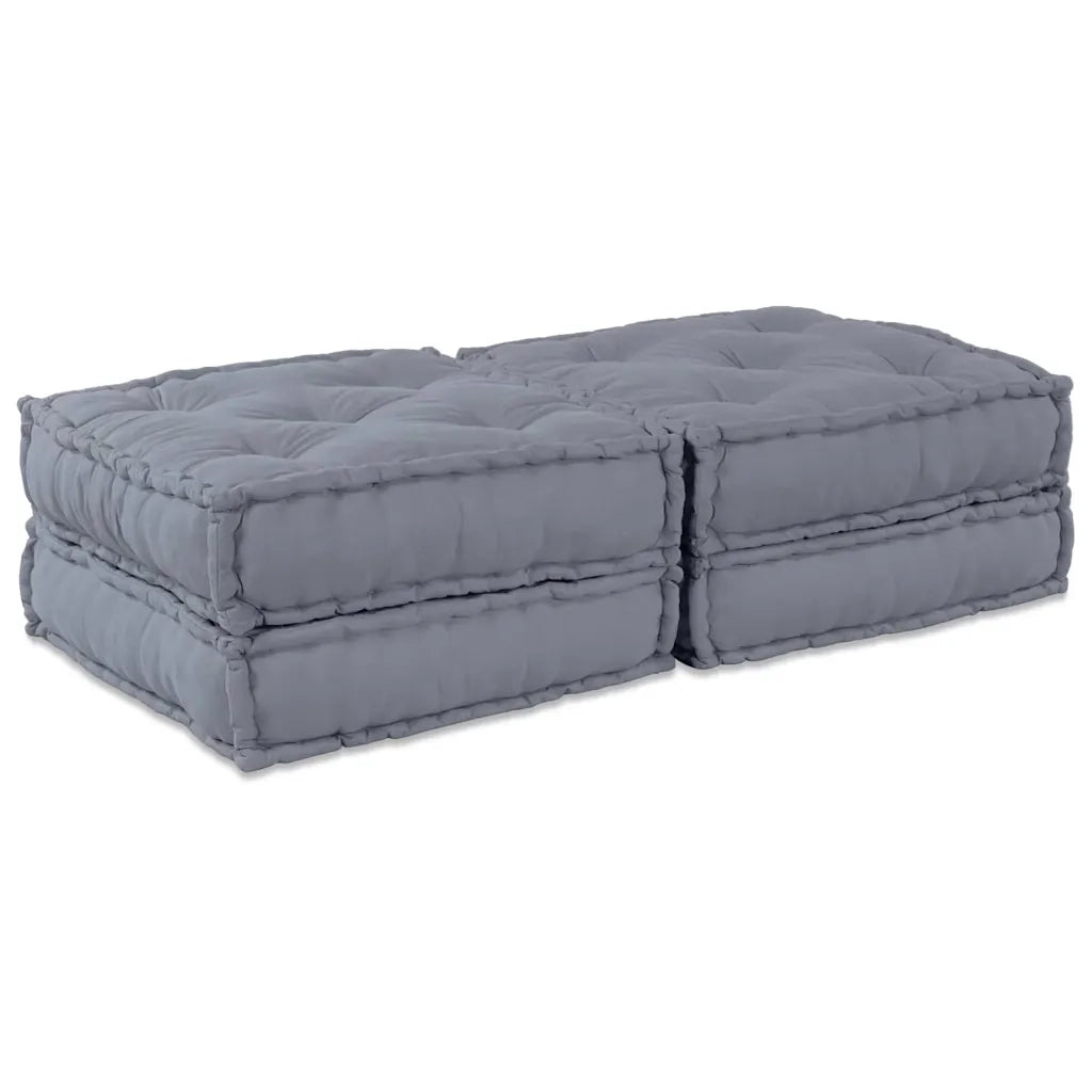 vidaXL Cuscino 2 pcs Grigio 70 x 70 x 36 cm Poliestere