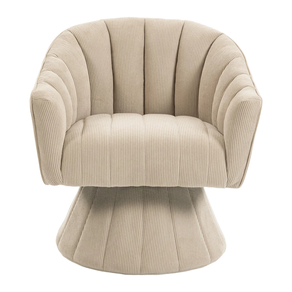 Sedia Girevole Ergonomica con Braccioli ¨C MINIMAL ¨C Tessuto Khaki, Design Moderno
