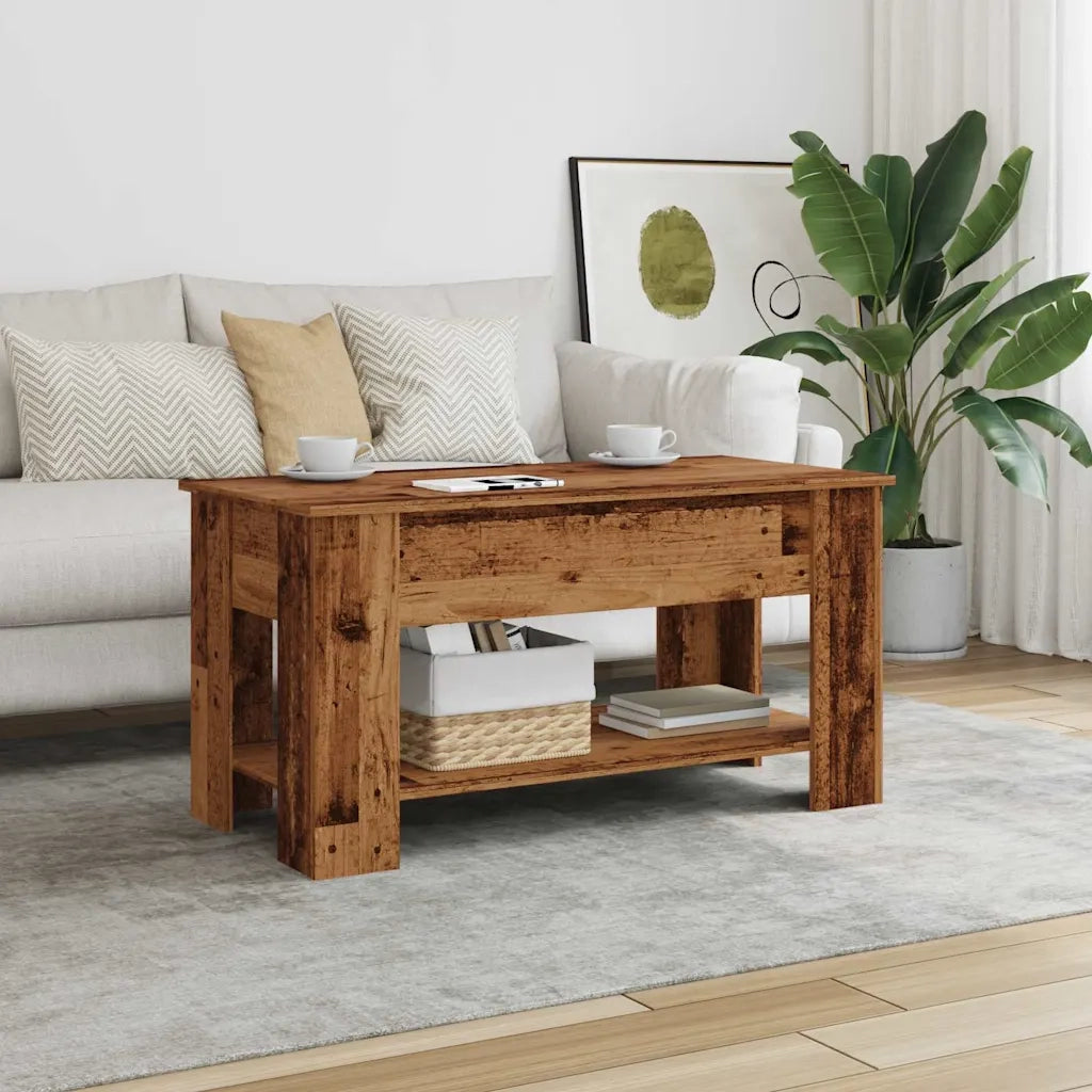 Tavolino da Salotto Legno Vecchio 101x49x52 cm in Truciolato 856926