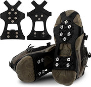 Scarponi con punte antiscivolo, 10 punti in acciaio inox, adatti per attività all'aperto invernali come camminare, pescare, escursioni e trekking - XL-28*11cm
