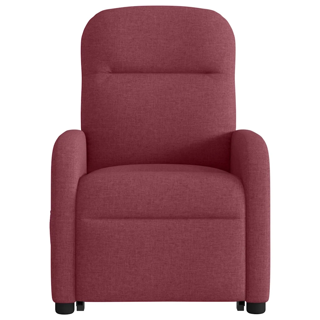 Poltrona | Sedia Relax Alzapersona Reclinabile Rosso Vino in Tessuto