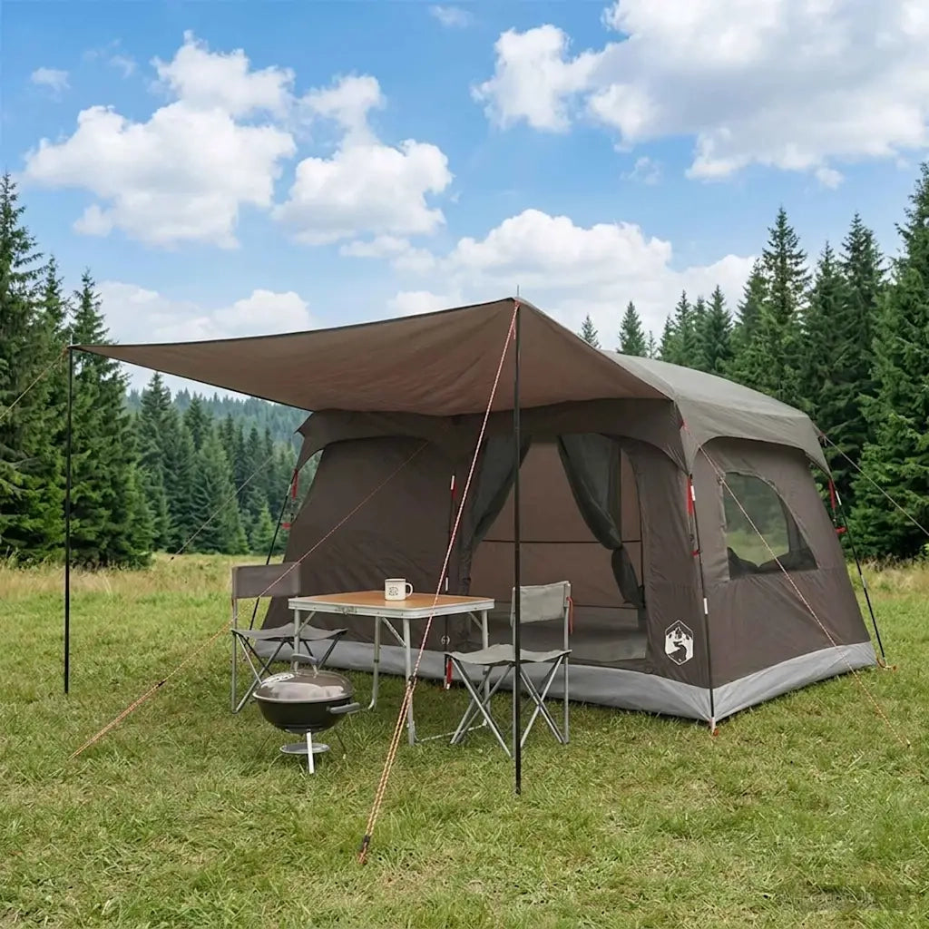 Tenda Familiare Marrone Grigio 320 x 210 x 180 cm Poliestere 42029000